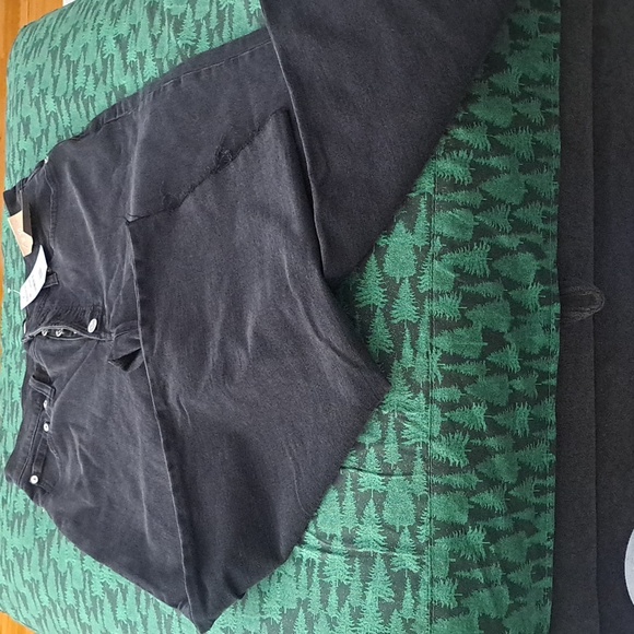 Madewell Nordstrom High Rise Black Jeans W30 Vintage New W/Tags Wide Leg Crop - Picture 2 of 6